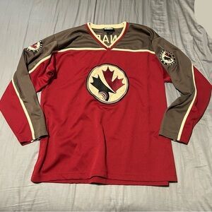 Niagara Falls Canada Vintage Style Hockey Jersey - Red & Brown